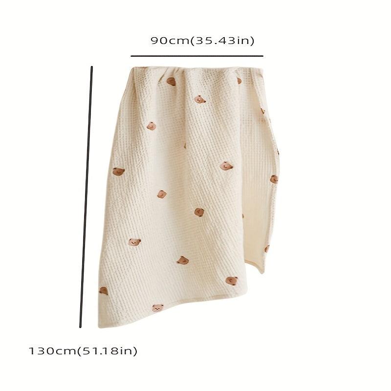 Children's Waffle Throw Blanket Modal Cotton Baby Infant Toddler Nap Out Embroid