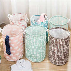 Cotton Linen Foldable Laundry Basket Waterproof Hamper