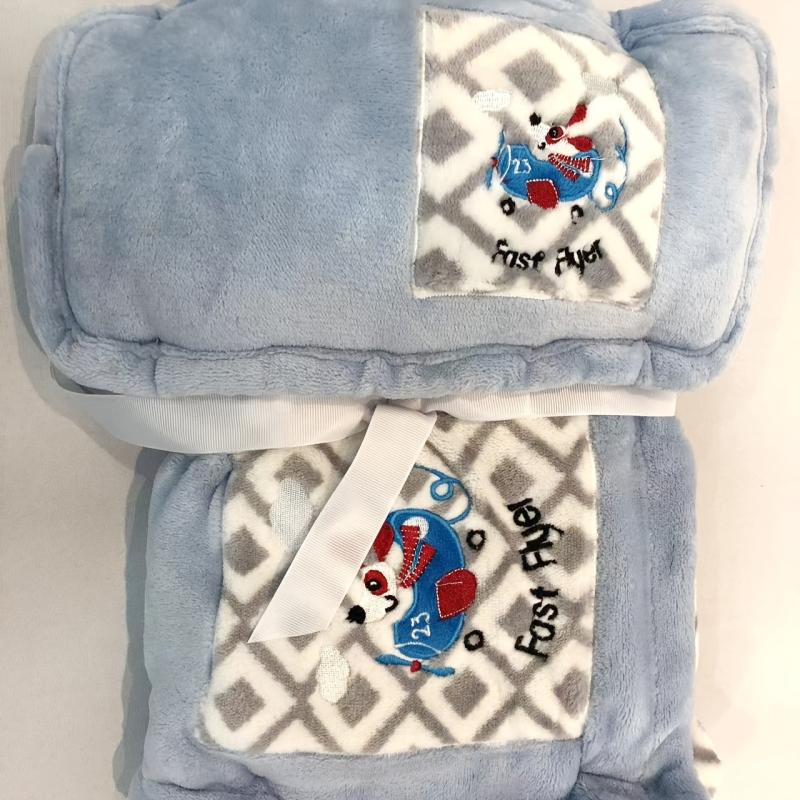 Baby Toddler Flannel Blanket With Pillow Cartoon Pattern Cover