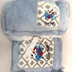 Baby Toddler Flannel Blanket With Pillow Cartoon Pattern Cover
