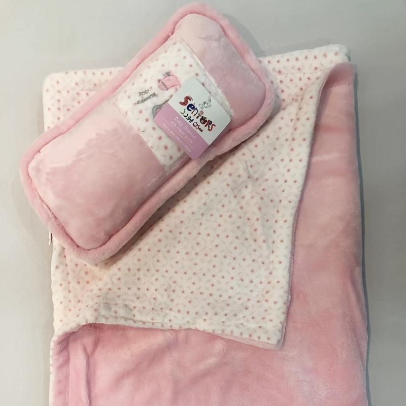 Baby Toddler Flannel Blanket With Pillow Cartoon Pattern Cover