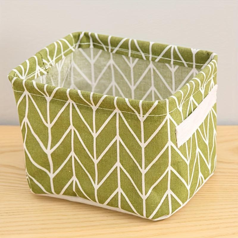 Desktop Storage Box with Cotton and Linen Fabric