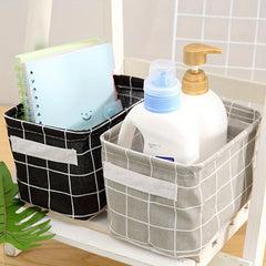 Desktop Storage Box with Cotton and Linen Fabric