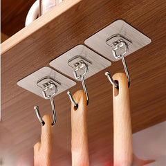 5pcs Adhesive Heavy Duty Wall Hooks Transparent Reusable