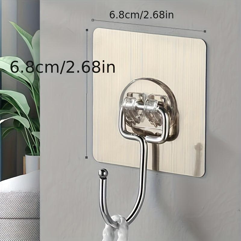 5pcs Adhesive Heavy Duty Wall Hooks Transparent Reusable
