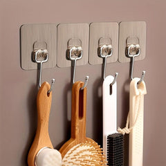 5pcs Adhesive Heavy Duty Wall Hooks Transparent Reusable