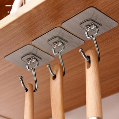 5pcs Adhesive Heavy Duty Wall Hooks Transparent Reusable