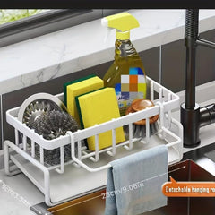 Kitchen Faucet Rack Sponge Drain Basket Stainless Steel Storage