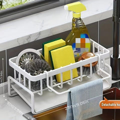 Kitchen Faucet Rack Sponge Drain Basket Stainless Steel Storage