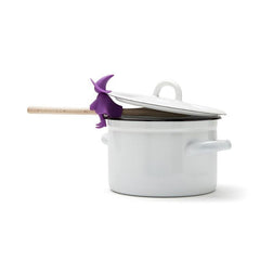 Silicone Kitchen Spoon Holder & Steam Release Pot Lid Spill BPA Gadgets - Purple