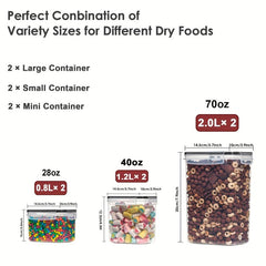 6Pcs Airtight Food Storage Containers With Lids