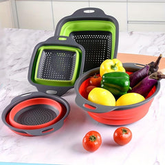 Multifunctional Folding Drain Basket for Fruit and Vegetable Storage