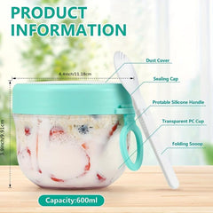Leak-proof Container for Overnight Oats - Reusable Jar