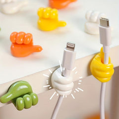 4pcs Thumb Hook Wire Organizer Desktop Data Cable Storage Charging Cable Fixer