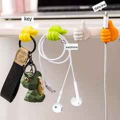 4pcs Thumb Hook Wire Organizer Desktop Data Cable Storage Charging Cable Fixer