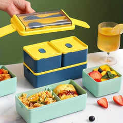 Double Layer Lunch Box Sealed Insulation Portable PP Lunch Box