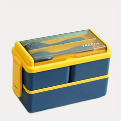 Double Layer Lunch Box Sealed Insulation Portable PP Lunch Box