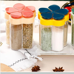 5-in-1 Travel Spice Containers Clear Plastic Jars with Labels & Airtight Lids