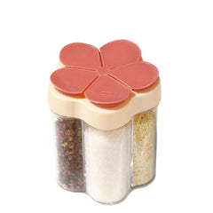 5-in-1 Travel Spice Containers Clear Plastic Jars with Labels & Airtight Lids