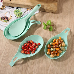 Green Silicone Spoon Rests Kitchen Scoop Bracket Stand Spoon Shelf Utensil Spatu