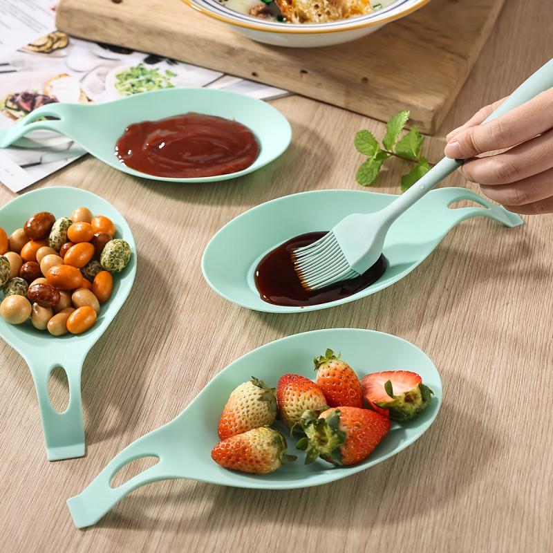 Green Silicone Spoon Rests Kitchen Scoop Bracket Stand Spoon Shelf Utensil Spatu