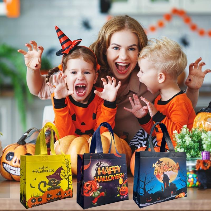 Halloween Non Woven Bags Reusable Trick Or Treat Goodie Candy Snack Bags