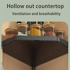 Double Layer Triangular Rack for Organizing Spices on Countertop