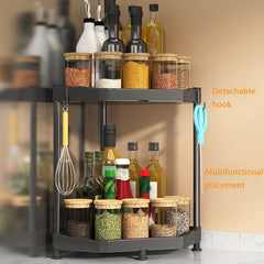 Double Layer Triangular Rack for Organizing Spices on Countertop