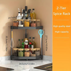 Double Layer Triangular Rack for Organizing Spices on Countertop
