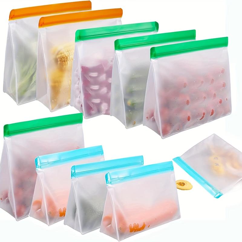 3pcs Reusable Food Storage Bags Silicone Leakproof Freezer Bags