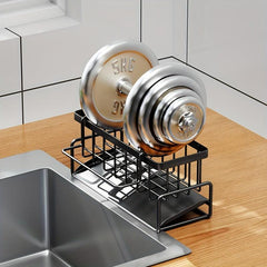 Stainless Steel Telescopic Sink Drain Basket with Soap Sponge Holder