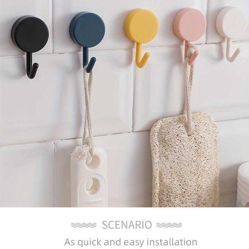 5pcs Strong Adhesive Sticker Hooks for Wall Hanging Kitchen Bathroom No Trace