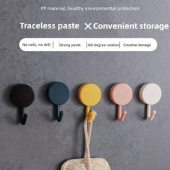5pcs Strong Adhesive Sticker Hooks for Wall Hanging Kitchen Bathroom No Trace