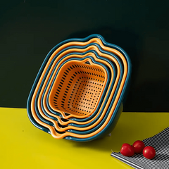 Double Layer Drainage Basket 2 in 1 Washing Basin Fruit And Vegetable Storage