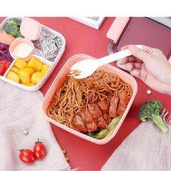 1100ml Nordic Style Double-layer Bento Box Leakproof Food Container