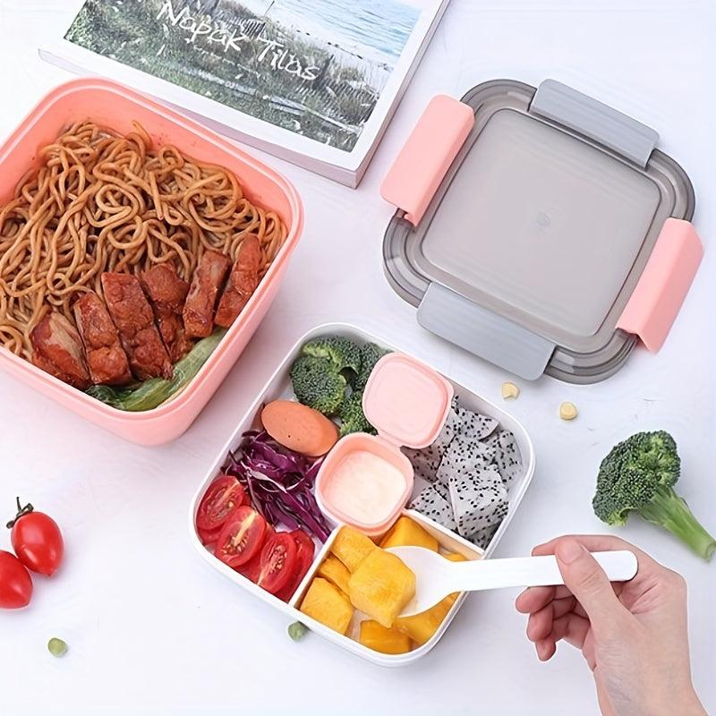 1100ml Nordic Style Double-layer Bento Box Leakproof Food Container