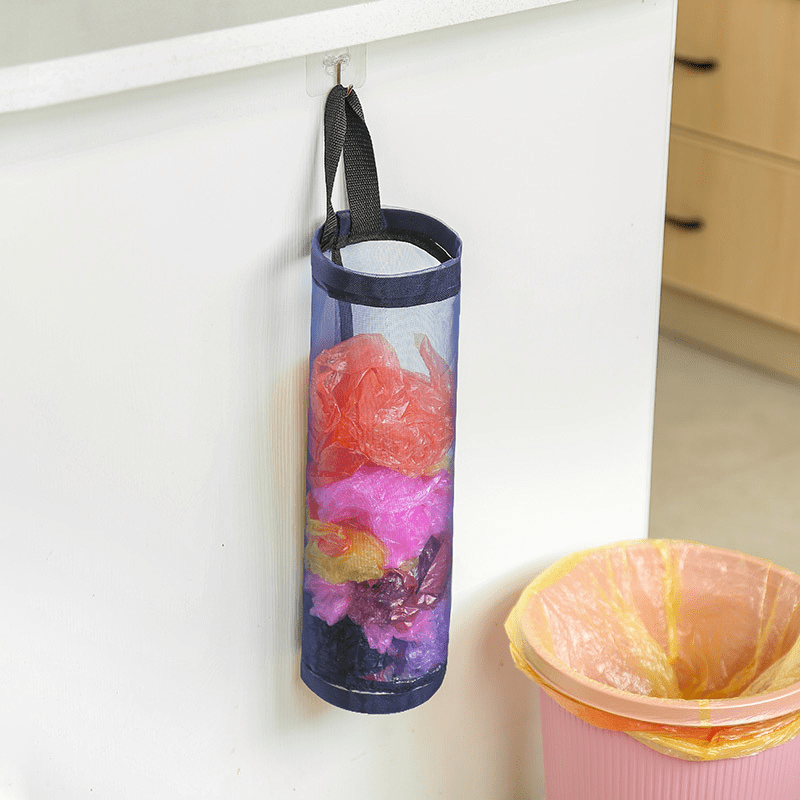 Mesh Hanging Garbage Bag Holder Wall-mounted Plastic Bag Collector
