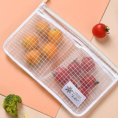 1pc Fabric Two compartment Refrigerator Storage Mesh Bag