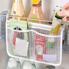 1pc Fabric Two compartment Refrigerator Storage Mesh Bag