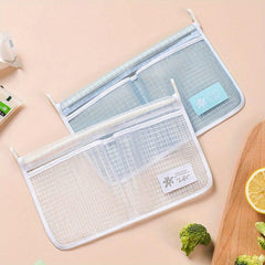 1pc Fabric Two compartment Refrigerator Storage Mesh Bag