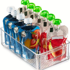 1pc Transparent Refrigerator Storage Box for Fruits Vegetables and Beverages