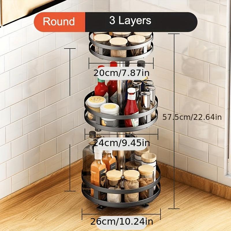 1pc Wfclife 1 2 3 Layers Space Saving Kitchen Storage Spice Rack Organizer