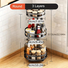 1pc Wfclife 1 2 3 Layers Space Saving Kitchen Storage Spice Rack Organizer