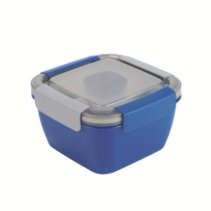 Stackable Lunch Container with 38 oz Salad Bowl, 4 Compartments
