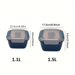 Stackable Lunch Container with 38 oz Salad Bowl, 4 Compartments