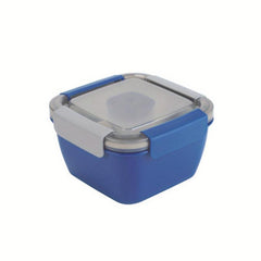 Stackable Lunch Container with 38 oz Salad Bowl, 4 Compartments