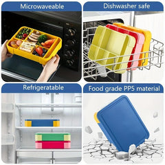 Leakproof Double Layer Lunch Box with Cutlery for Office Workers