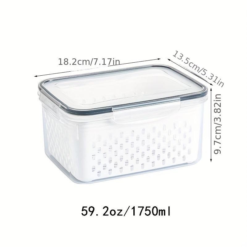 3pcs Food Drain Box Double layer Fresh Keeping Refrigerator Crisper