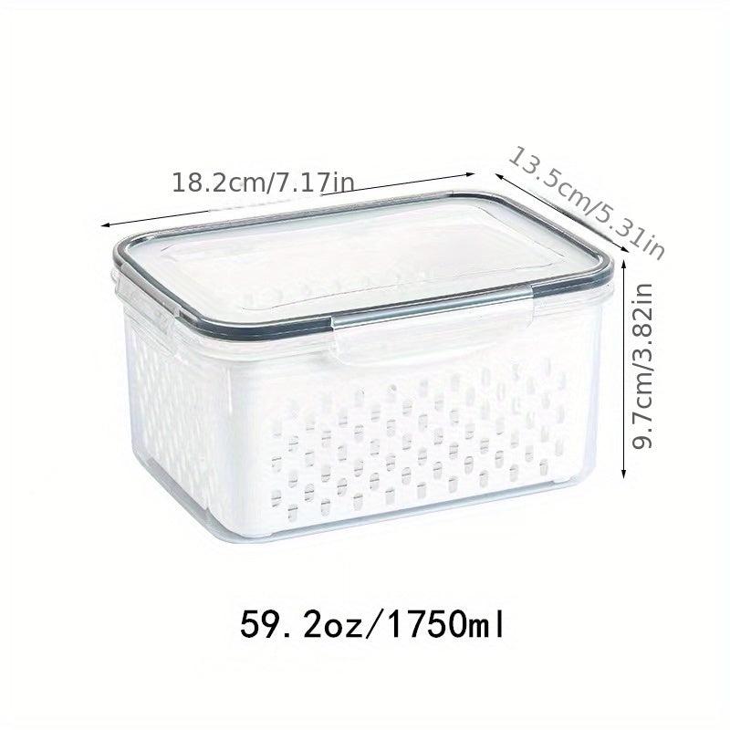 3pcs Food Drain Box Double layer Fresh Keeping Refrigerator Crisper