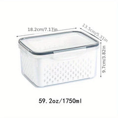 3pcs Food Drain Box Double layer Fresh Keeping Refrigerator Crisper